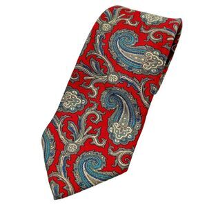 MAAS BROTHERS Red Paisley  Silk Tie Necktie USA 3.75 X 58